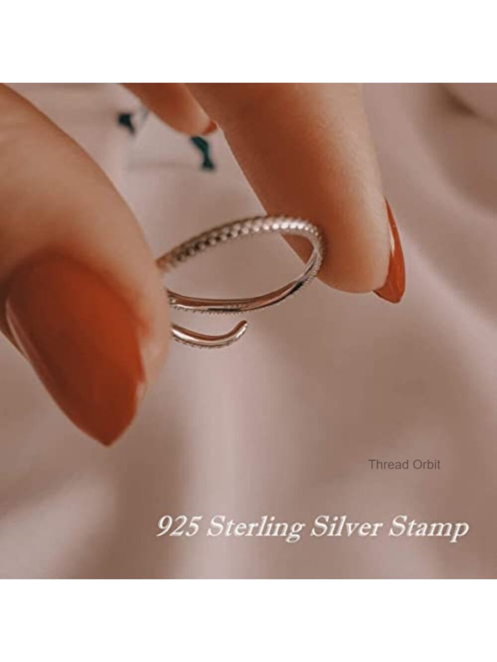 Adjustable Snake Rings for Women, Sterling Silver Statement Stackable Ring - Picture 5 of 6